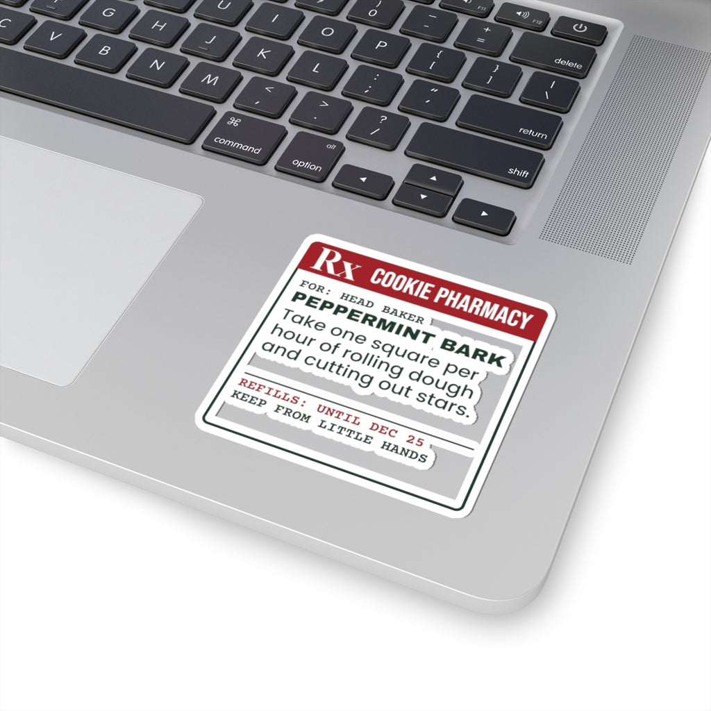 Funny Christmas Baker Sticker Peppermint Bark Prescription Label