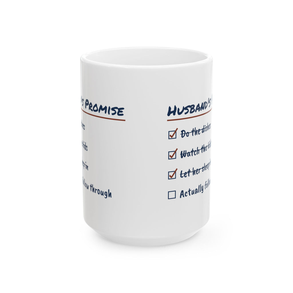 Funny Wife Coffee Mug Husbands Promise Checklist For Wife