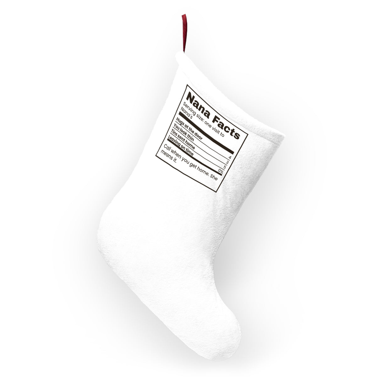 Funny Nana Christmas Stocking Nana Facts Leaving On Time Zero