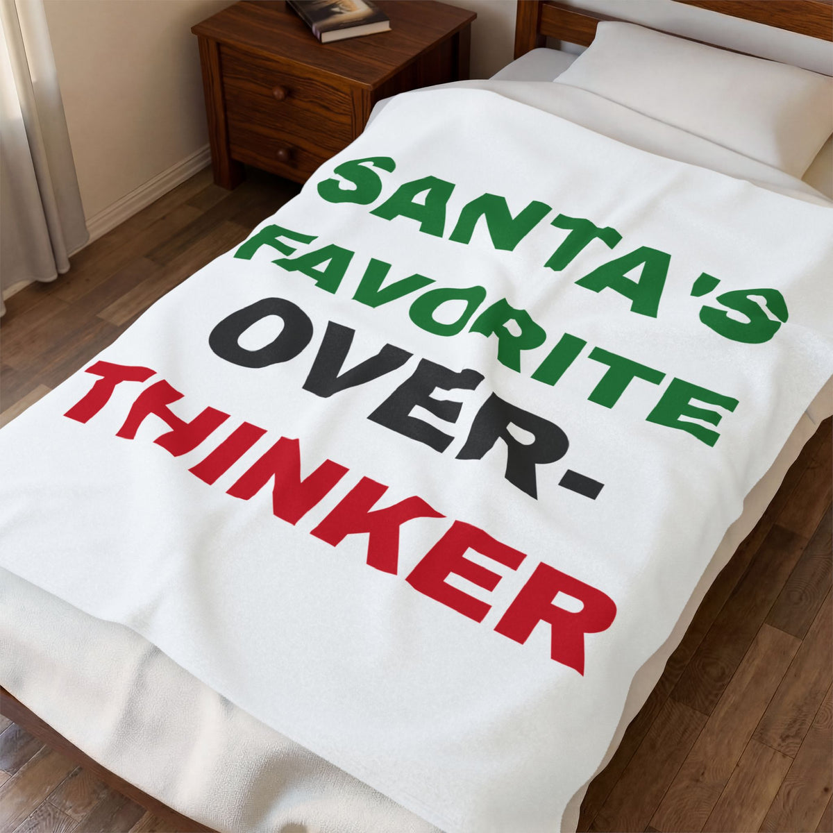 Funny Christmas Throw Blanket Santas Favorite Overthinker