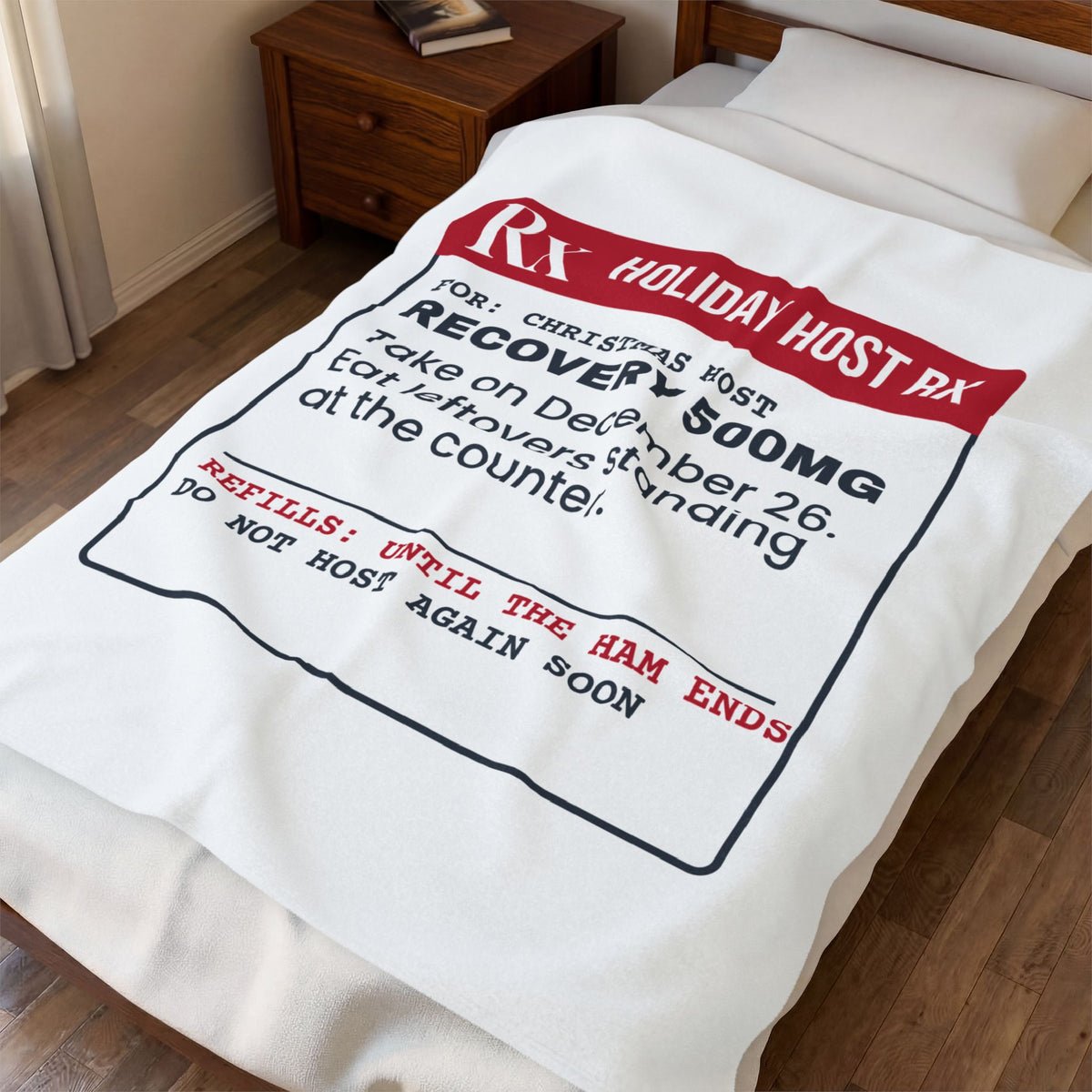 Funny Christmas Host Throw Blanket Hosting Recovery Prescription