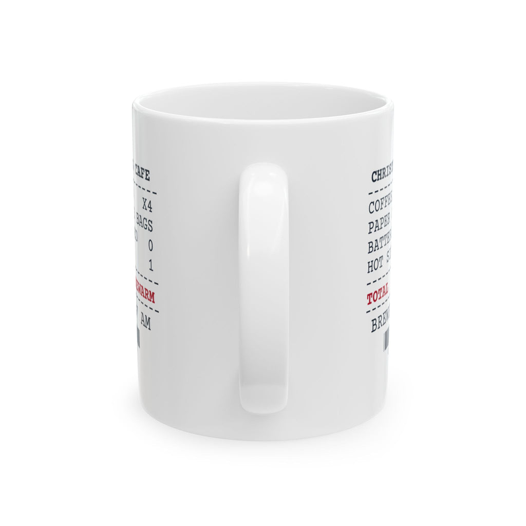 Funny Christmas Coffee Mug Coffee Reheated Four Times Receipt