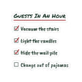 Funny Christmas Host Sticker Guests In An Hour Checklist