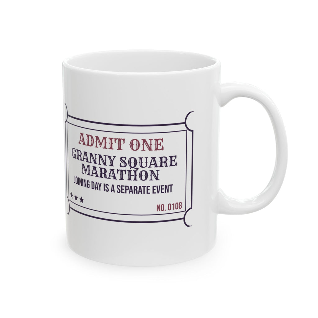 Funny Crochet Coffee Mug Granny Squares Ticket For Crocheters