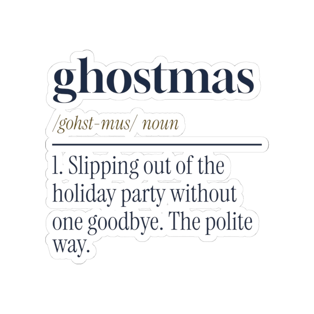 Funny Christmas Introvert Sticker Ghostmas Dictionary Definition