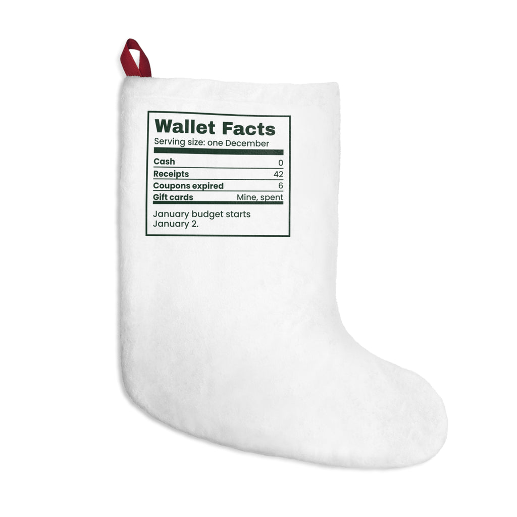 Funny Christmas Shopping Christmas Stocking Wallet Nutrition Facts Label