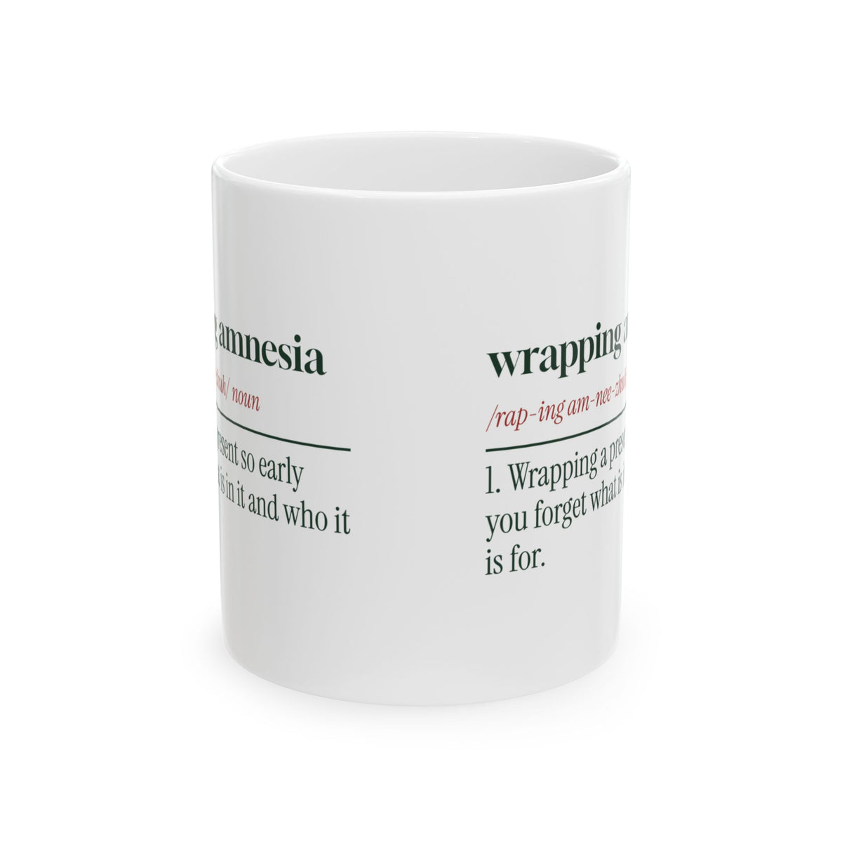 Funny Christmas Coffee Mug Wrapping Amnesia Dictionary For Shoppers
