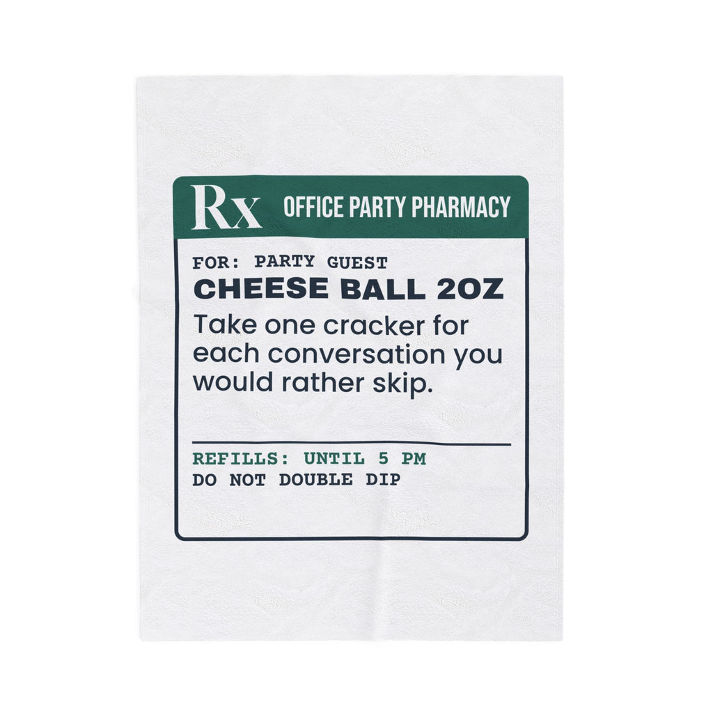 Funny Christmas Office Party Throw Blanket Cheese Ball Prescription