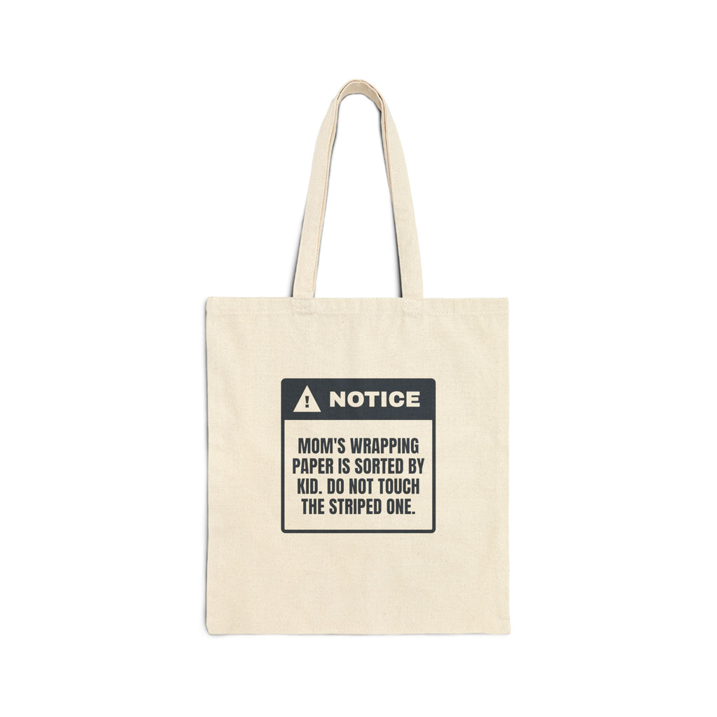Funny Christmas Mom Tote Bag Wrapping Paper Sorted By Kid