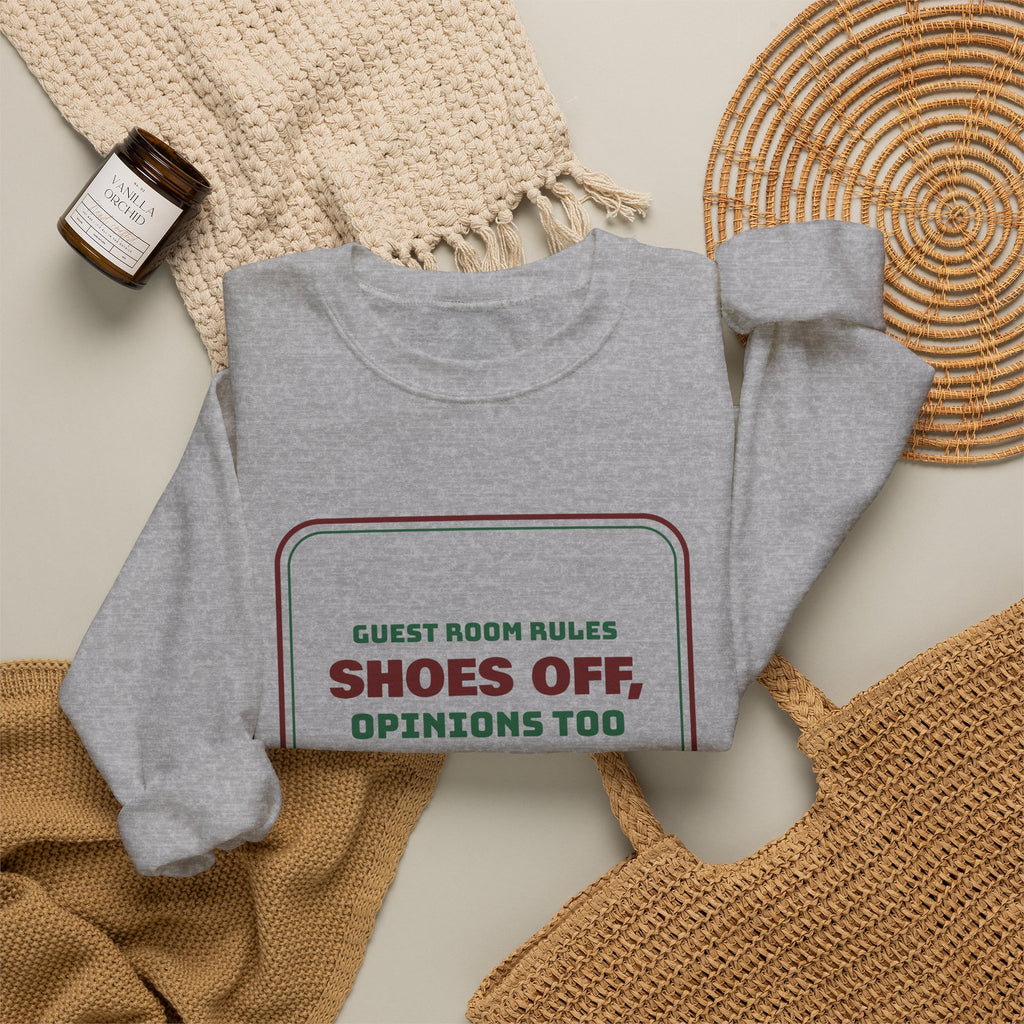Funny Christmas In-Laws Sweatshirt Shoes Off Opinions Too