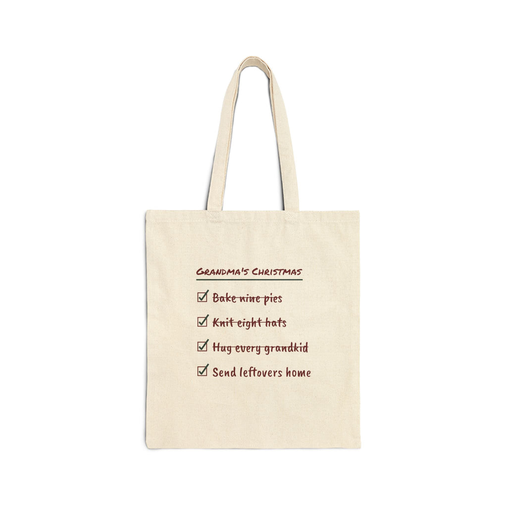 Funny Christmas Grandma Tote Bag Grandma's Christmas Checklist