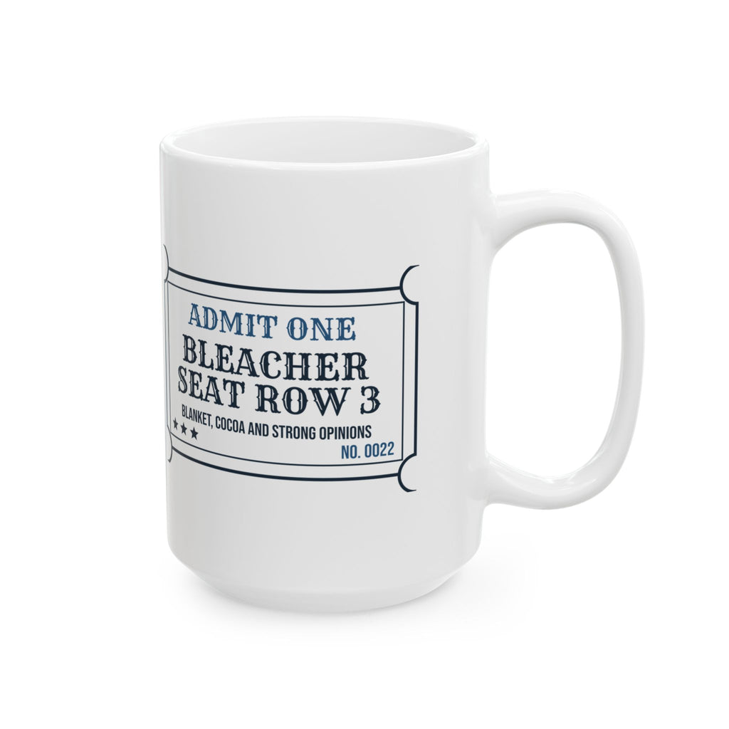 Funny Football Dad Coffee Mug Bleacher Seat Row 3 Ticket