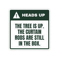 Funny Christmas Sticker Tree Is Up Curtains Are Not Warning Label