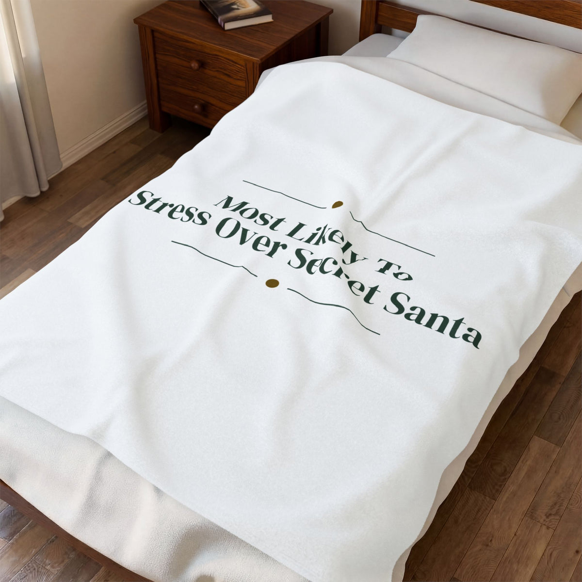 Funny Christmas Throw Blanket Most Likely To Stress Over Secret Santa