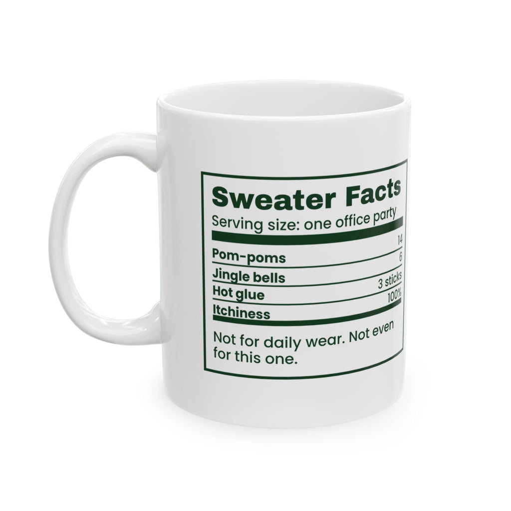Funny Christmas Coffee Mug Sweater Facts Itchiness 100 Percent
