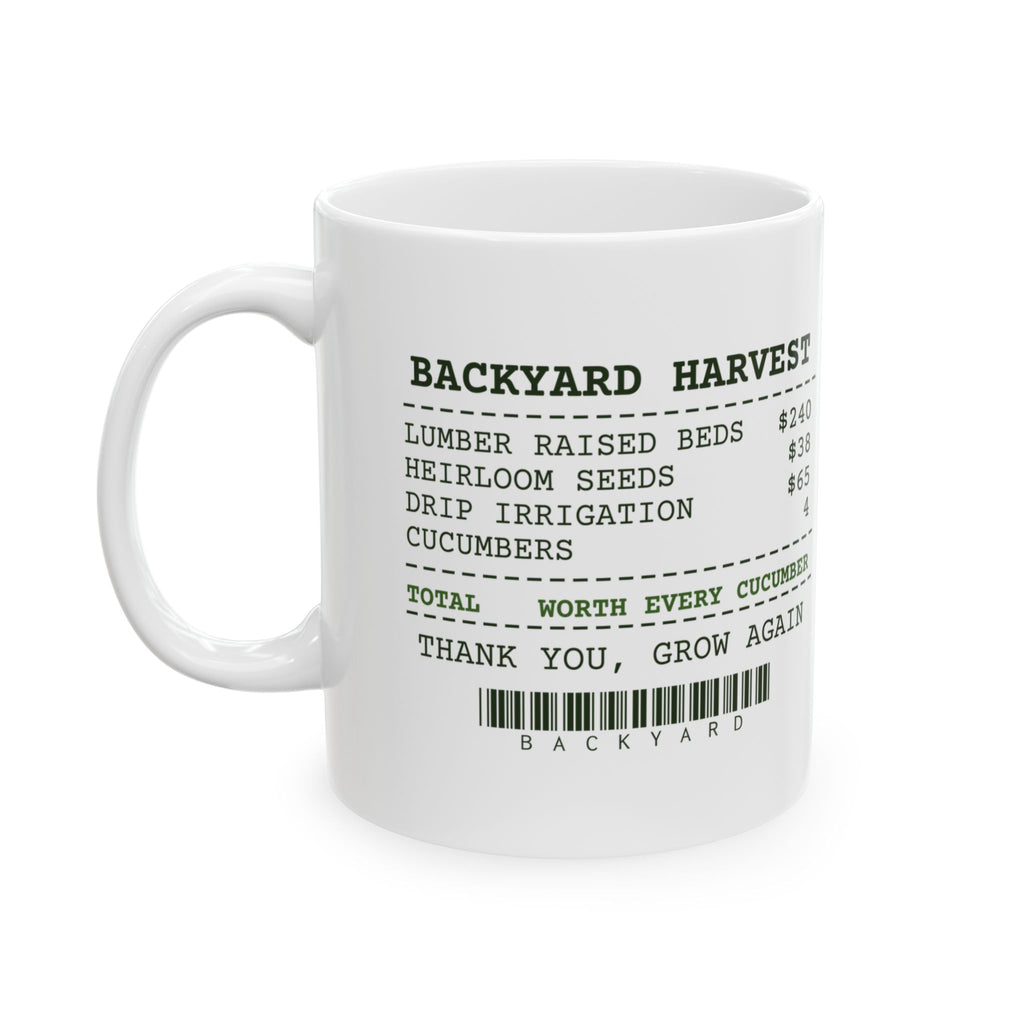 Funny Vegetable Garden Coffee Mug Cucumber Harvest Receipt