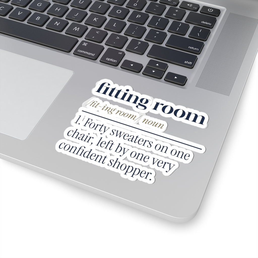 Funny Retail Christmas Sticker Fitting Room Dictionary Definition