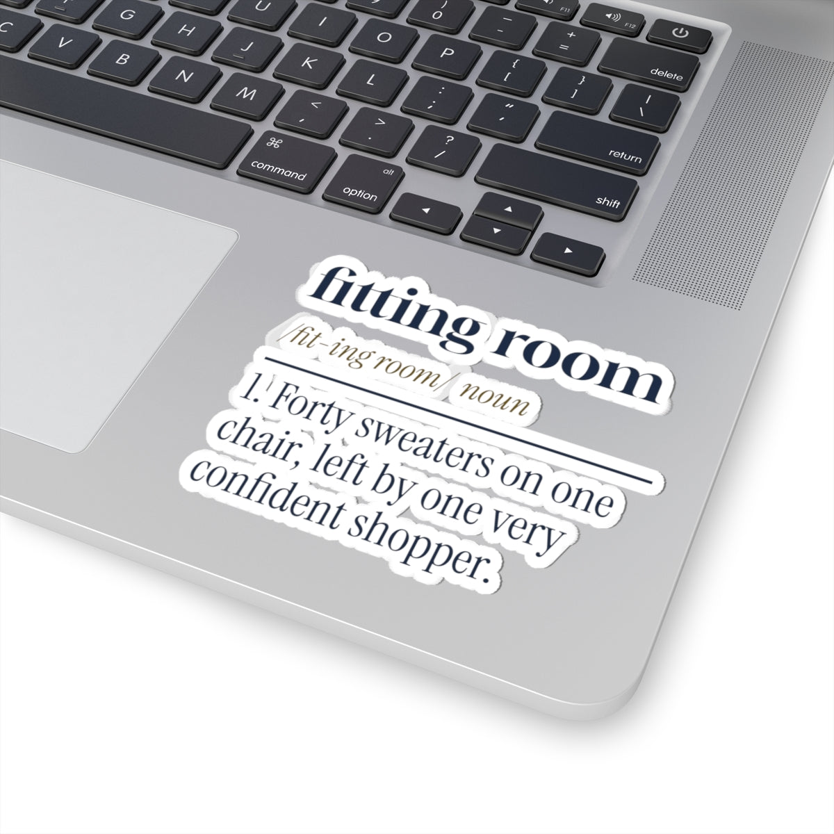 Funny Retail Christmas Sticker Fitting Room Dictionary Definition