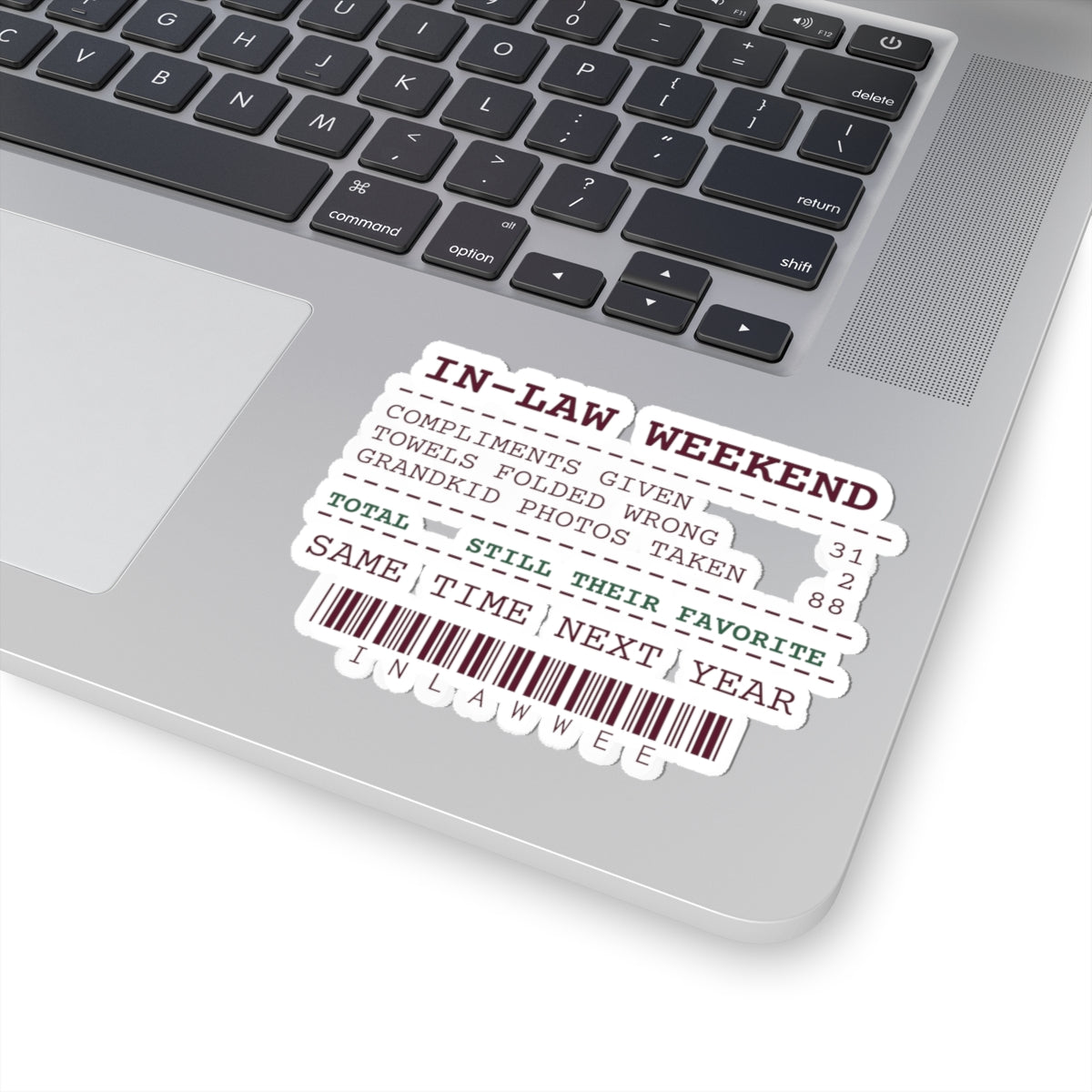 Funny Christmas Sticker In-Law Weekend Receipt Still Their Favorite
