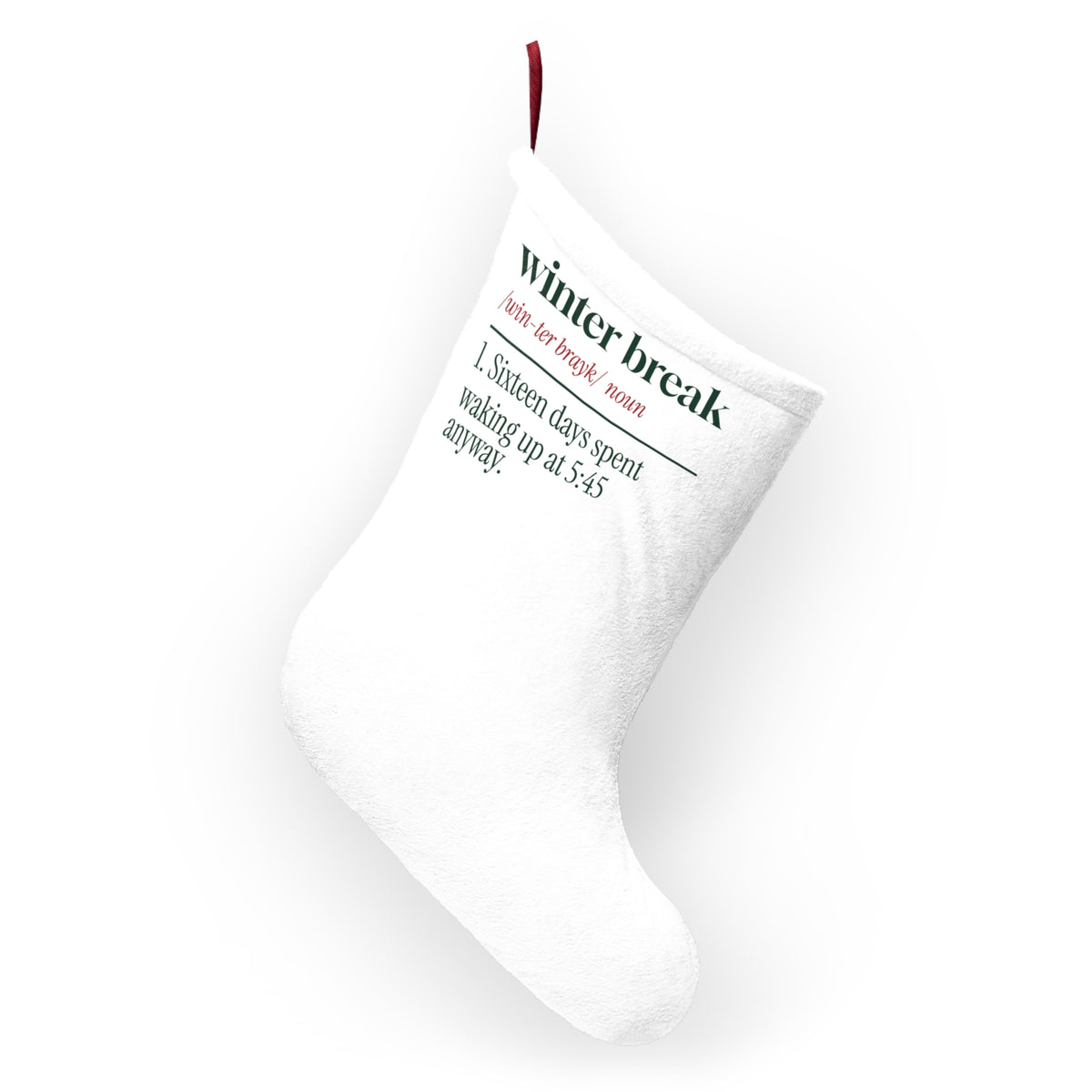 Funny Christmas Teacher Christmas Stocking Winter Break Dictionary