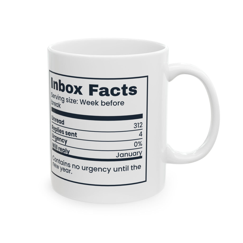 Funny Christmas Coffee Mug Inbox Facts Label For Coworkers