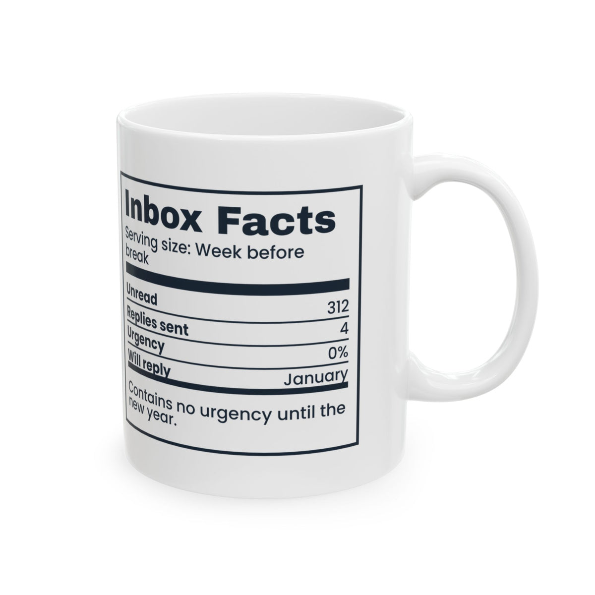 Funny Christmas Coffee Mug Inbox Facts Label For Coworkers