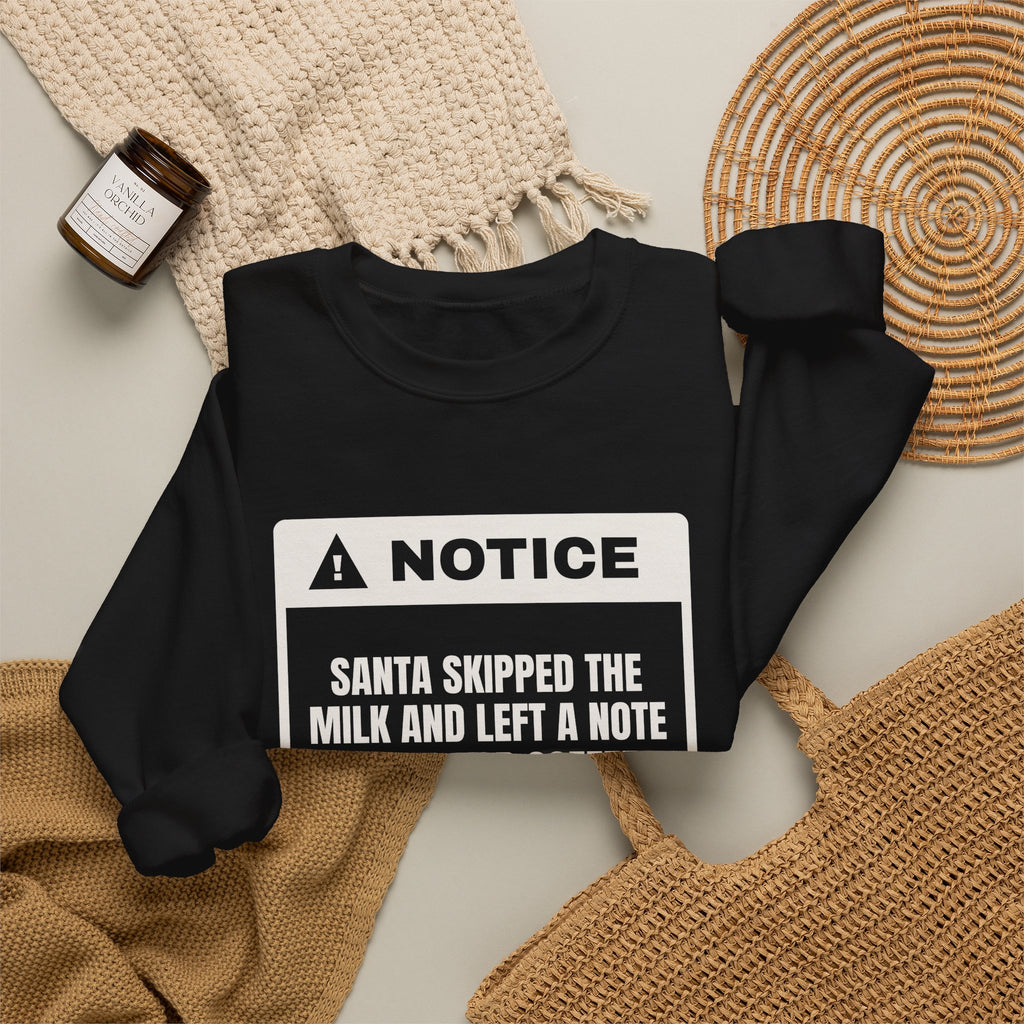 Funny Christmas Sweatshirt Santa Wants Coffee Not Milk