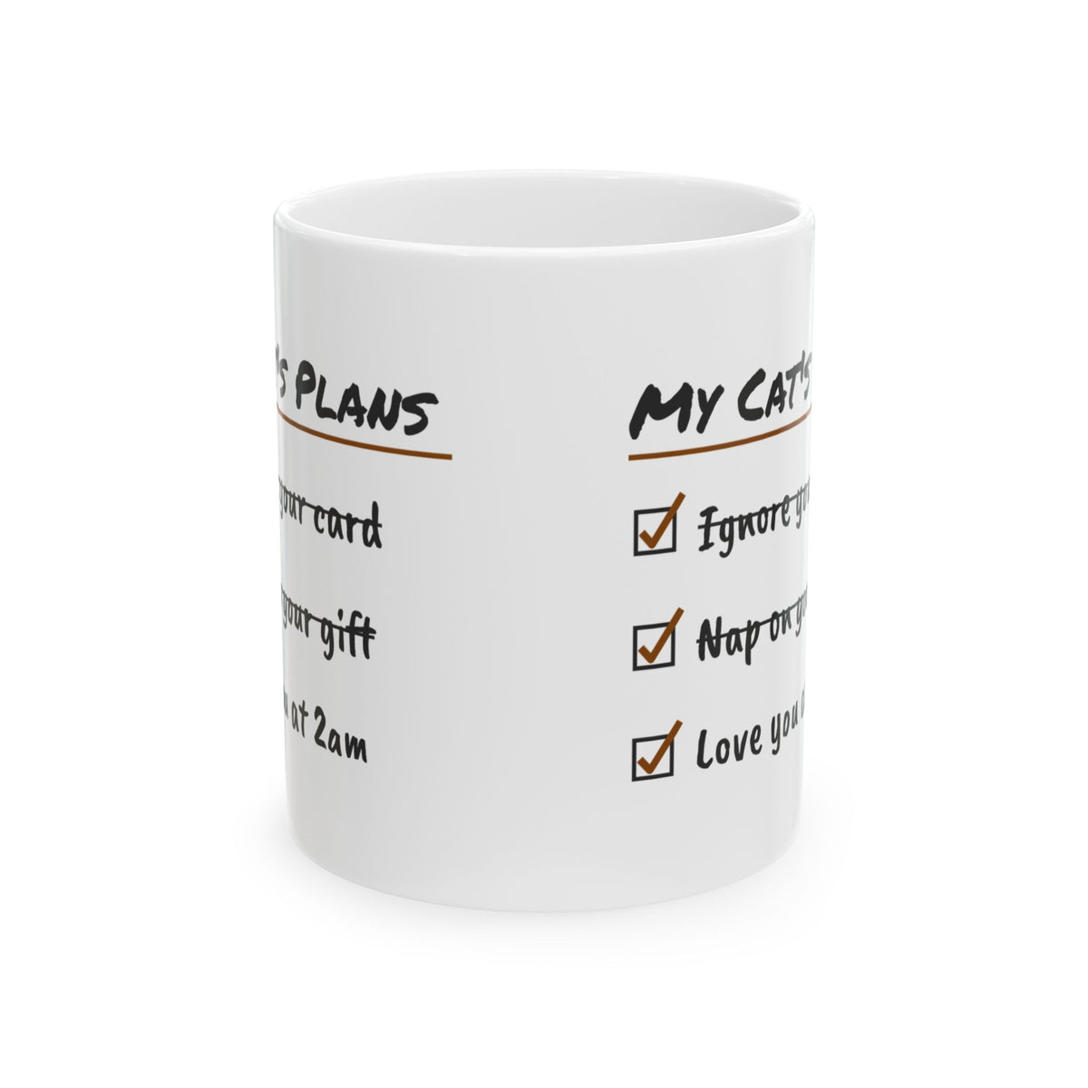 Funny Cat Valentine Checklist Coffee Mug For Cat Owners