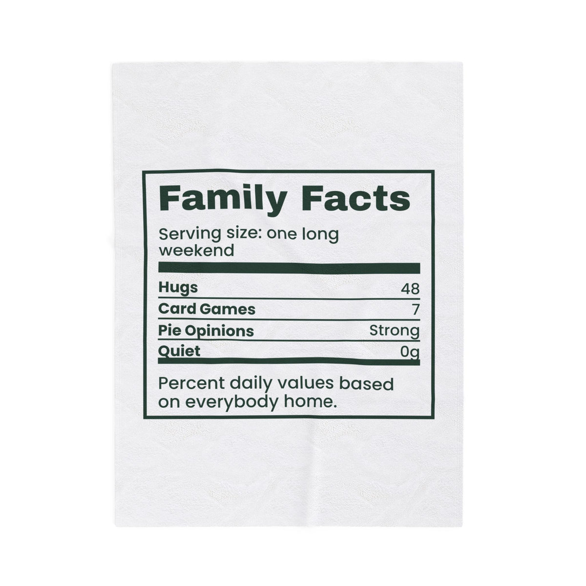 Funny Christmas Throw Blanket Family Facts Label For Matching Sets