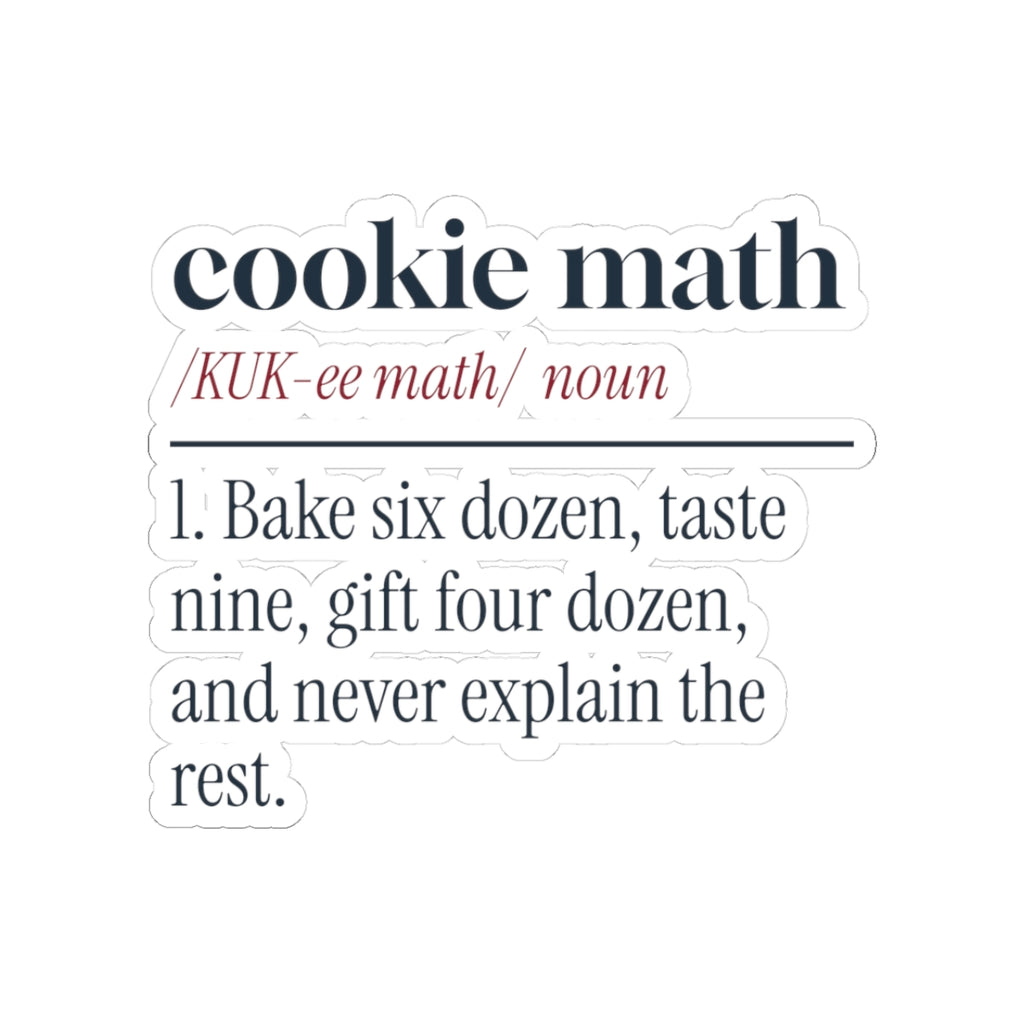 Funny Christmas Baking Sticker Cookie Math Dictionary Definition