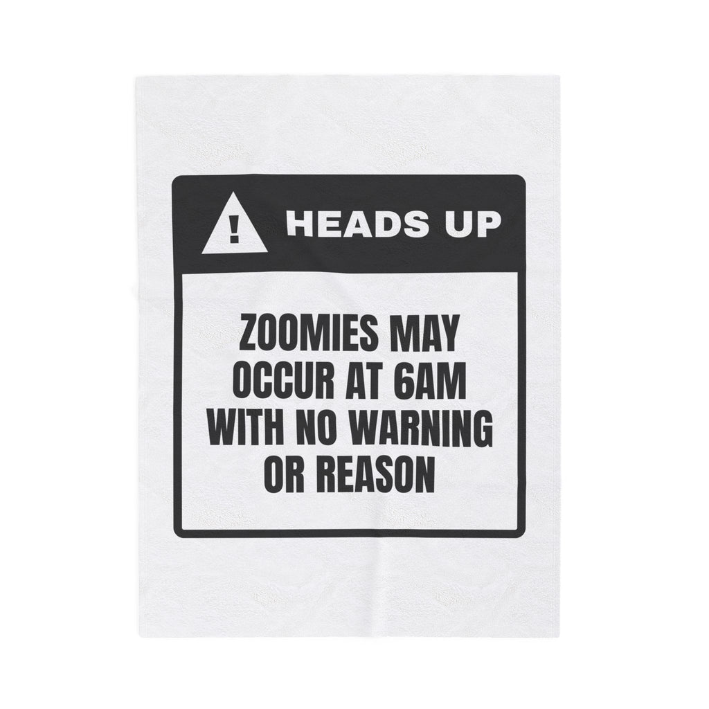 Funny Dog Dad Warning Throw Blanket Zoomies At 6am For Dog Owner