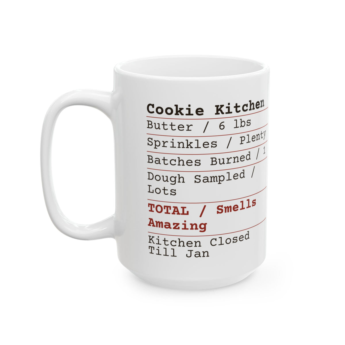 Funny Christmas Baking Coffee Mug Cookie Kitchen Receipt