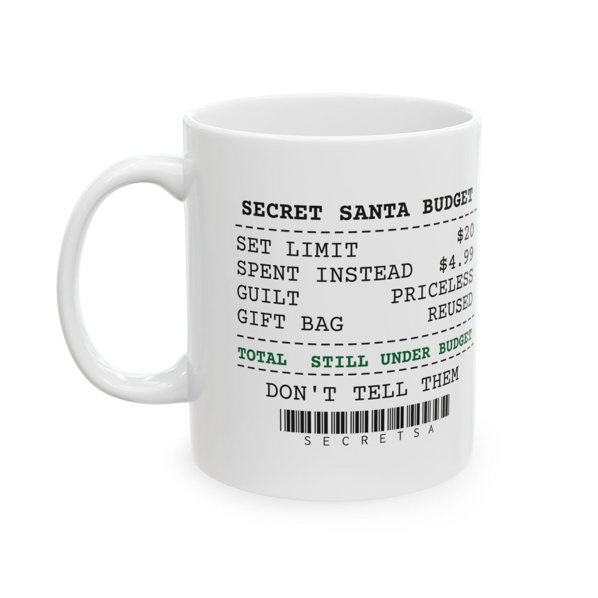 Funny White Elephant Mug Still Under Budget