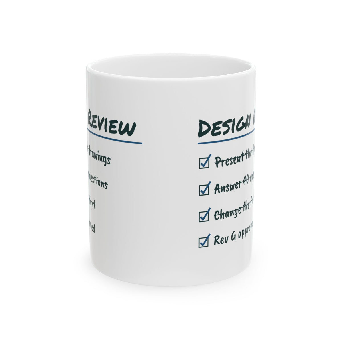 Funny Engineer Coffee Mug Design Review Checklist Changed The Font