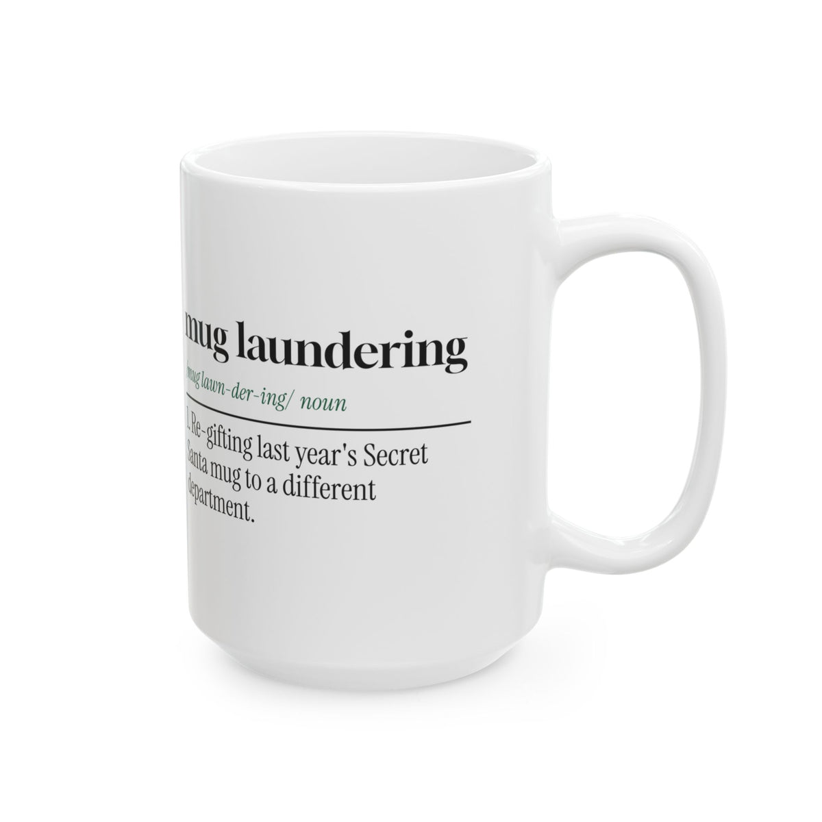 Funny Office Christmas Coffee Mug Mug Laundering Secret Santa Dictionary