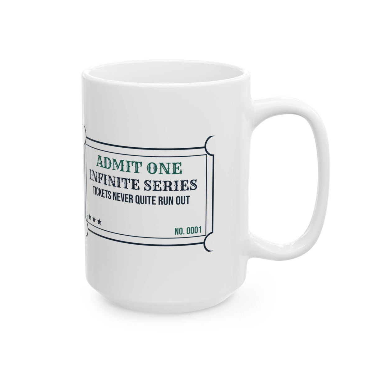 Funny Math Coffee Mug Infinite Series Never Quite Runs Out Ticket