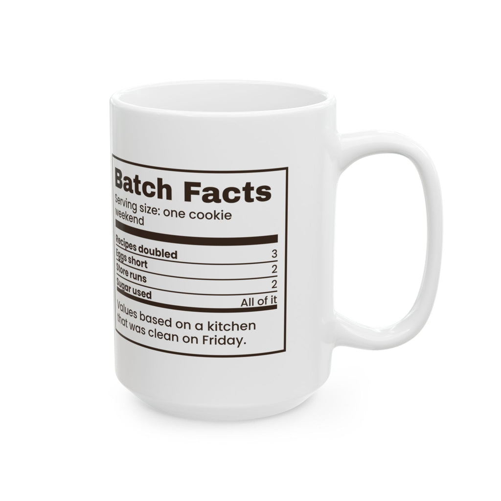 Funny Christmas Cookie Baking Coffee Mug Batch Facts Nutrition Label