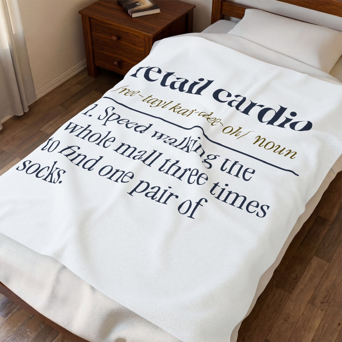 Funny Christmas Shopping Throw Blanket Retail Cardio Definition