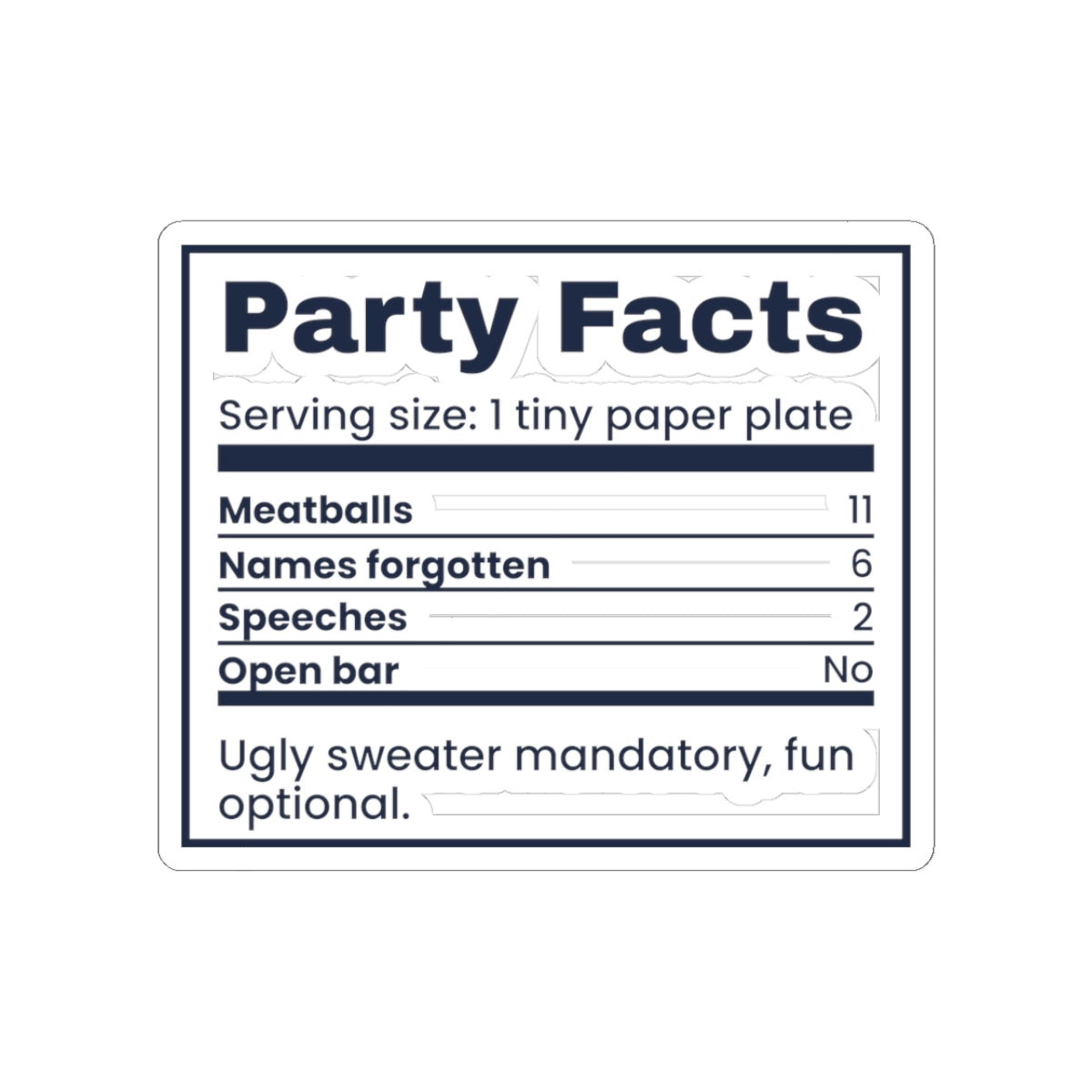 Funny Christmas Coworker Sticker Office Party Facts Label