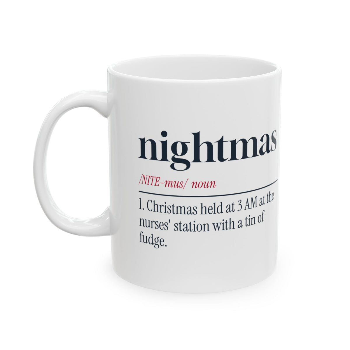 Funny Christmas Nurse Coffee Mug Nightmas Dictionary Definition