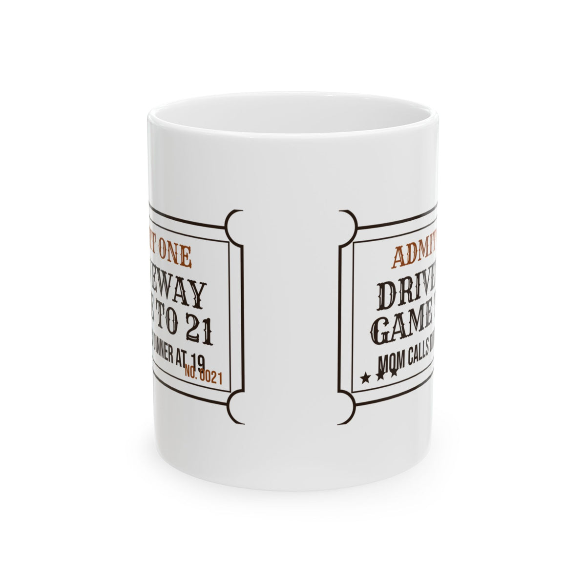 Funny Basketball Coffee Mug Driveway Game To 21 Ticket