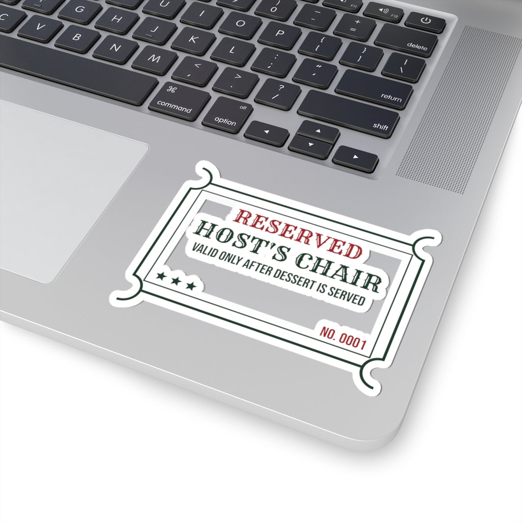 Funny Christmas Hostess Sticker Reserved Host Seat Ticket