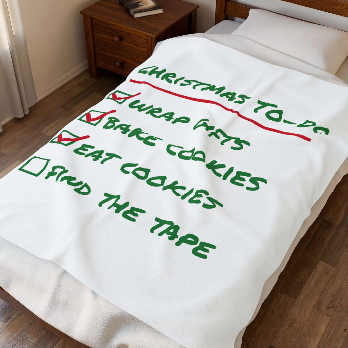 Funny Christmas Throw Blanket Christmas To Do List Eat Cookies