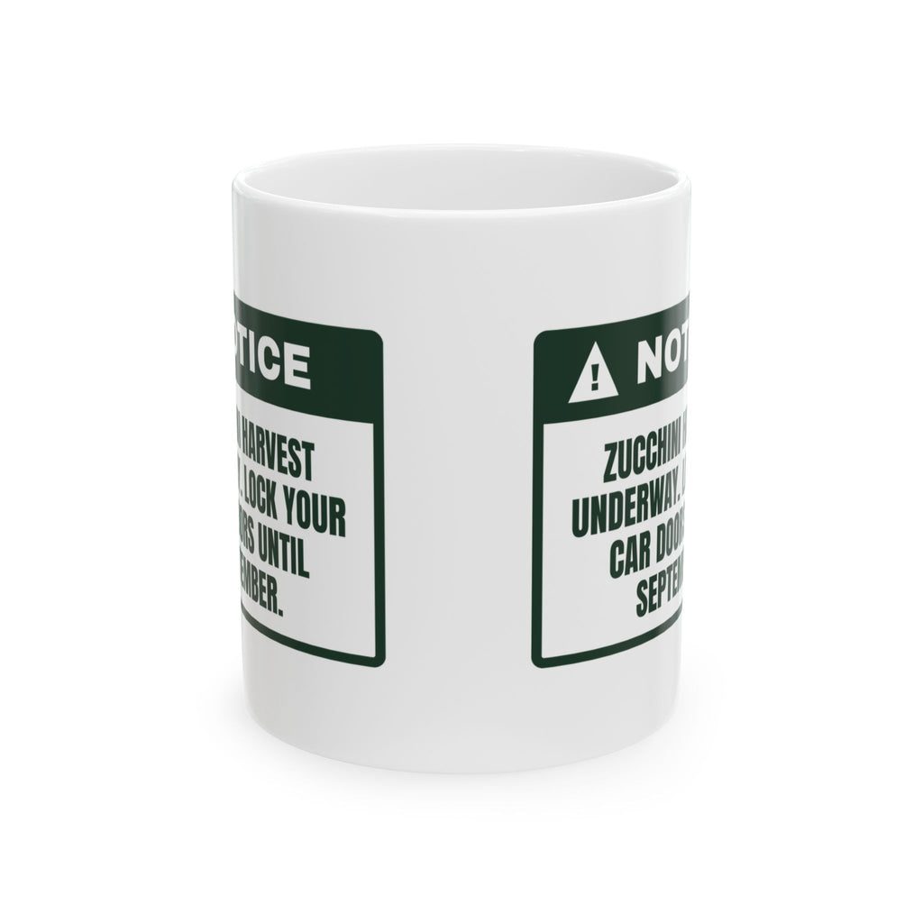 Funny Vegetable Garden Coffee Mug Zucchini Season Lock Your Car