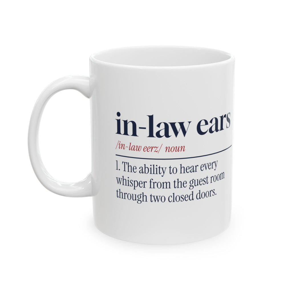 Funny In-Laws Christmas Coffee Mug In-Law Ears Dictionary