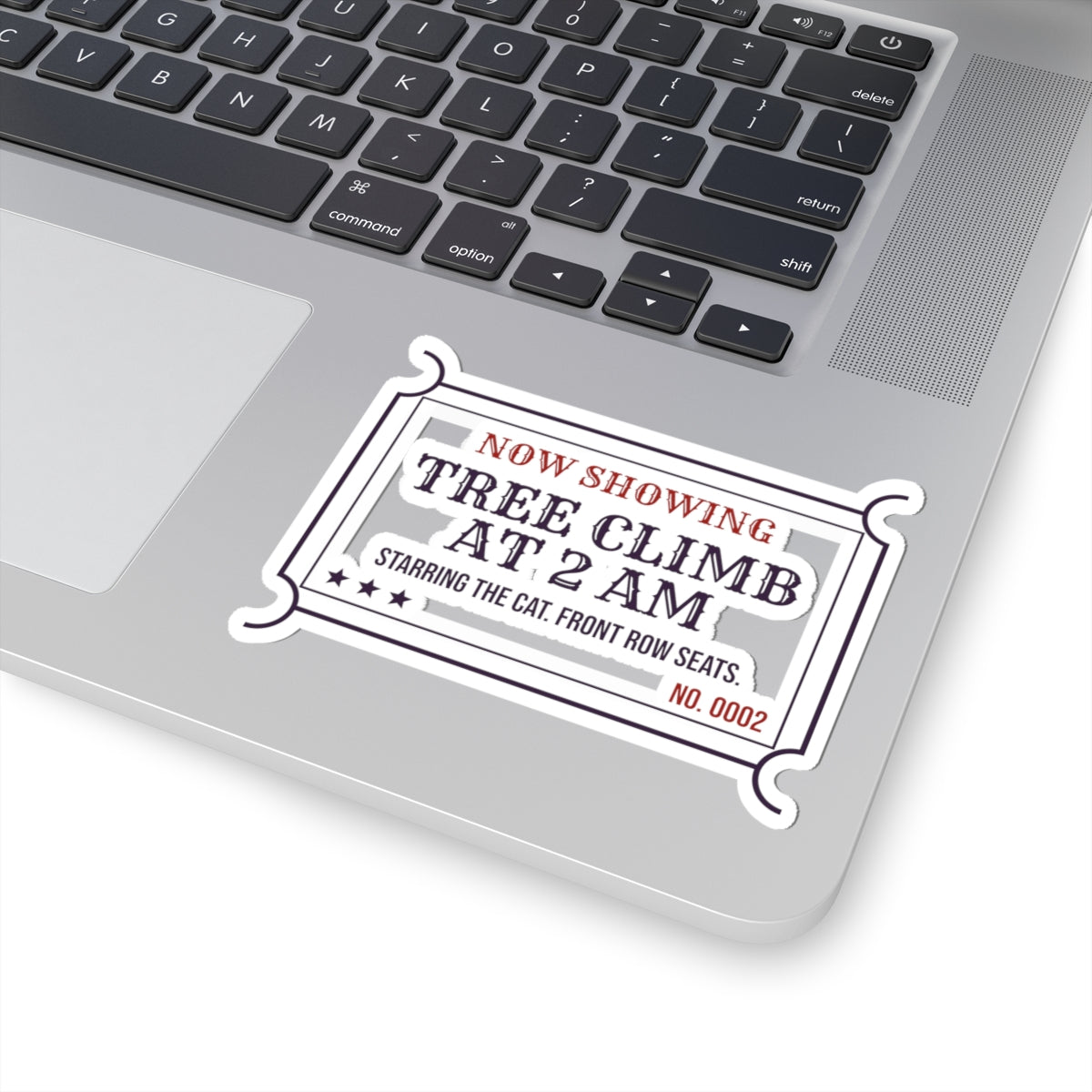 Funny Christmas Cat Sticker Nightly Tree Climb Ticket For Cat Owners