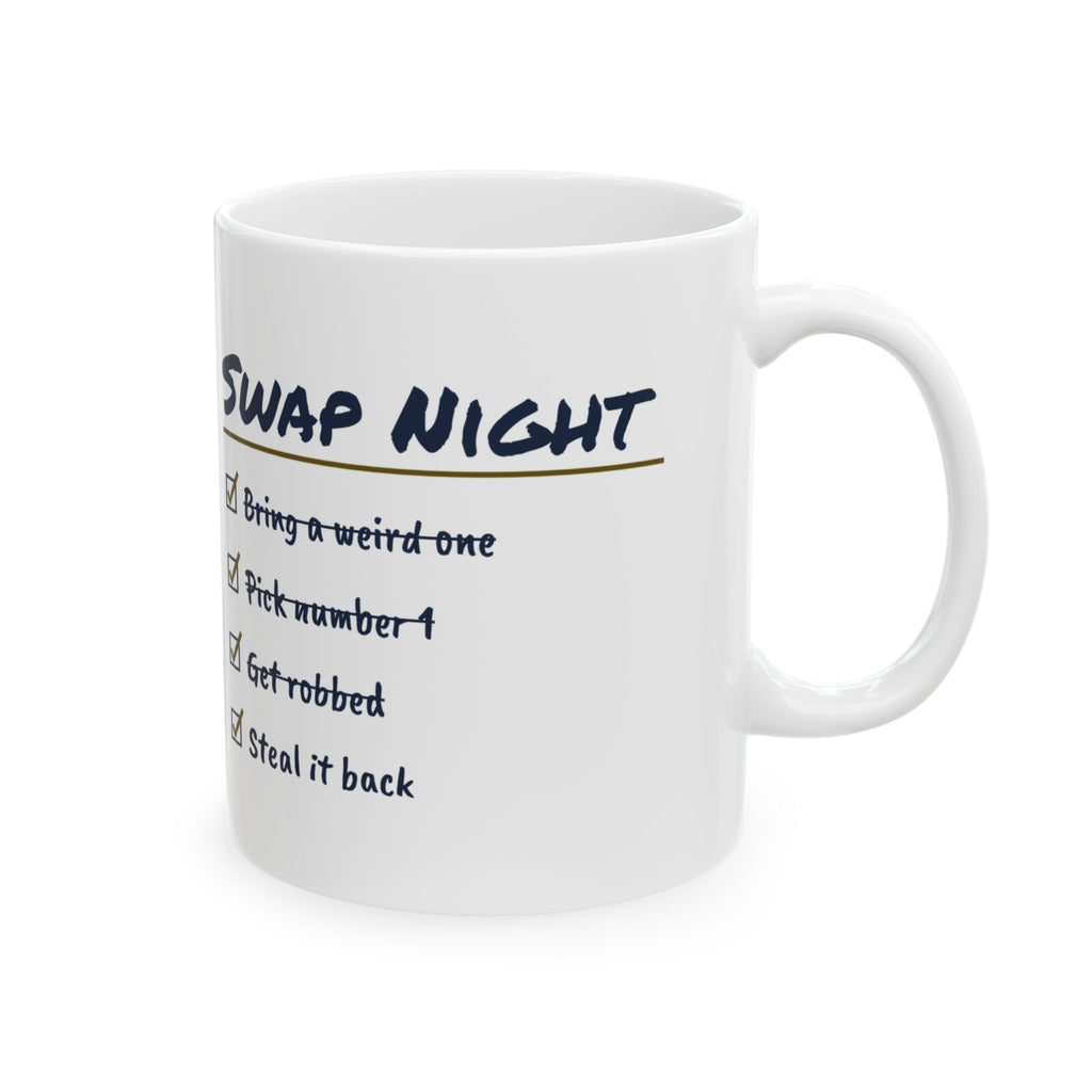 Funny White Elephant Coffee Mug Get Robbed Steal It Back Checklist