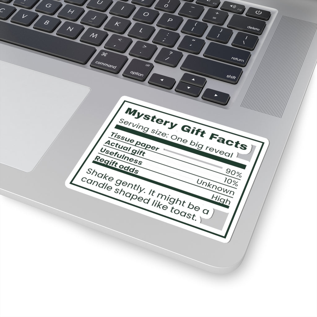 Funny White Elephant Sticker Mystery Gift Facts Label