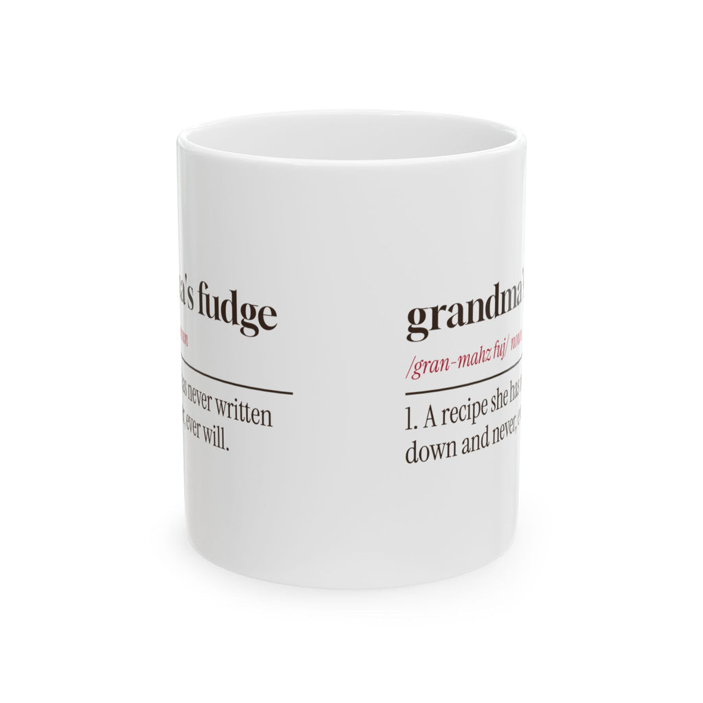 Funny Grandma Christmas Coffee Mug Grandma's Fudge Definition