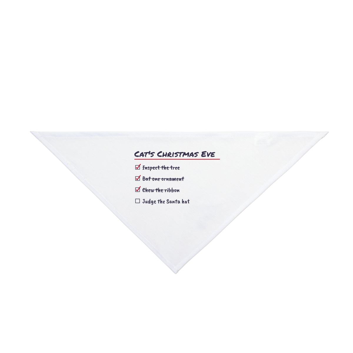 Funny Christmas Cat Dog Bandana Cat's Christmas Eve Checklist
